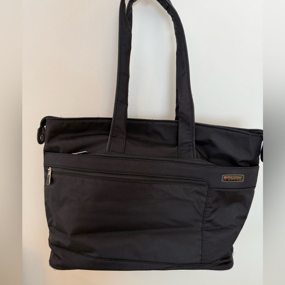 Ricardo Black Nylon Tote with Zipper